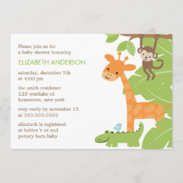 Oerwoud Safari Animals Baby shower Kaart