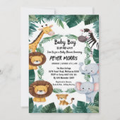 Oerwoud Safari Animals Baby shower Kaart (Voorkant)