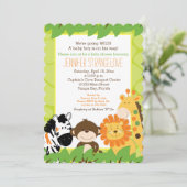 Oerwoud Safari Animals Baby shower Kaart (Staand voorkant)