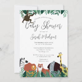 Oerwoud Safari Animals Baby shower Kaart