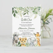 Oerwoud Safari Animals Baby shower Kaart (Staand voorkant)