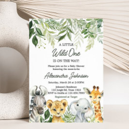 Oerwoud Safari Animals Baby shower Kaart