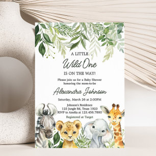 Oerwoud Safari Animals Baby shower Kaart