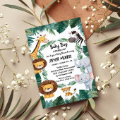 Oerwoud Safari Animals Baby shower Kaart
