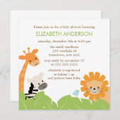 Oerwoud Safari Animals Baby shower Kaart (Voorkant / Achterkant)
