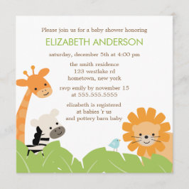 Oerwoud Safari Animals Baby shower Kaart