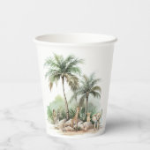 Oerwoud Safari Animals Baby shower Papieren bekers (Achterkant)