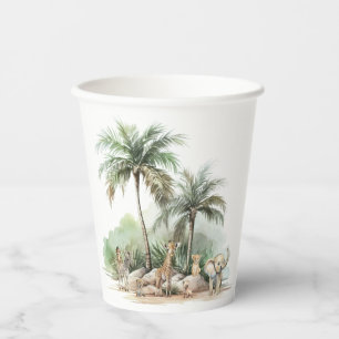 Oerwoud Safari Animals Baby shower Papieren bekers