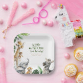 Oerwoud Safari Animals Baby shower Papieren Bordje (Feest)