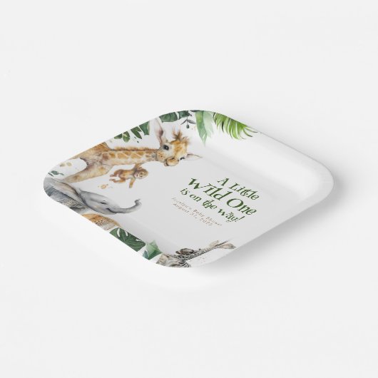 Oerwoud Safari Animals Baby shower Papieren Bordje (Gebogen)