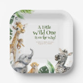 Oerwoud Safari Animals Baby shower Papieren Bordje (Voorkant)