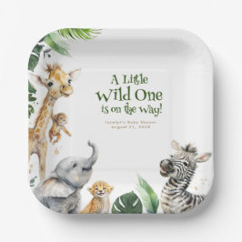 Oerwoud Safari Animals Baby shower Papieren Bordje
