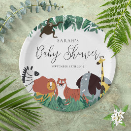 Oerwoud Safari Animals Baby shower Papieren Bordje