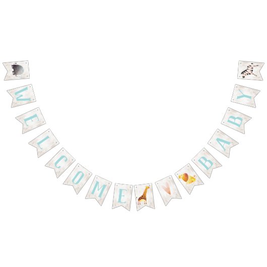 Oerwoud Safari Animals Baby shower Pennant Banner (Alle)