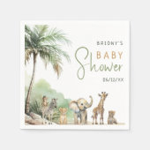 Oerwoud Safari Animals Baby shower servetten (Voorkant)