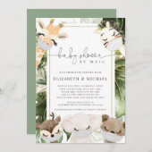 Oerwoud Safari Animals Baby shower van Mail Gold Kaart (Voorkant / Achterkant)
