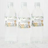 Oerwoud Safari Animals Baby shower Waterfles Etiket (Flessen)