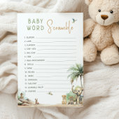 Oerwoud Safari Animals Baby Word Scramble Game Kaa Kaart