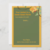 Oerwoud Safari Animals Birthday Party Custom Kaart (Achterkant)