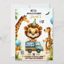 Oerwoud Safari Animals Boy 1st Birthday