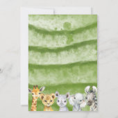 Oerwoud Safari Animals Boy Baby shower Invitation Kaart (Achterkant)