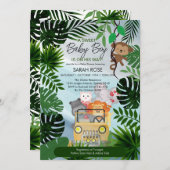 Oerwoud Safari Animals Boy Baby shower uitnodiging (Voorkant / Achterkant)