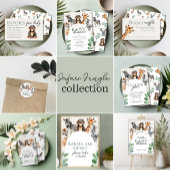 Oerwoud Safari Animals Boy Baby shower Waterfles Etiket