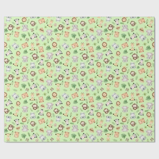 Oerwoud Safari Animals Cadeaupapier (Vlak)