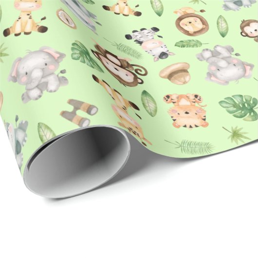 Oerwoud Safari Animals Cadeaupapier (Rol Hoek)