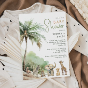 Oerwoud Safari Animals Couples Baby shower Kaart