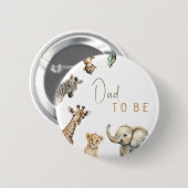 Oerwoud Safari Animals Dad wordt Baby shower Butto Ronde Button 5,7 Cm (Voorkant /achterkant)