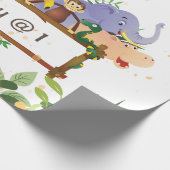 Oerwoud Safari Animals Forest Custom Birthday Cadeaupapier (Hoek)