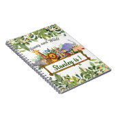 Oerwoud Safari Animals Forest Custom Birthday Notitieboek (Rechterzijde)