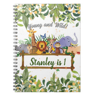 Oerwoud Safari Animals Forest Custom Birthday Notitieboek