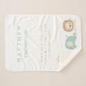 Oerwoud Safari Animals Geboorteaankondiging Sherpa Deken (Voorkant (horizontaal))