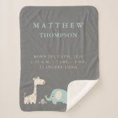 Oerwoud Safari Animals Geboorteaankondiging Sherpa Deken (Voorkant)