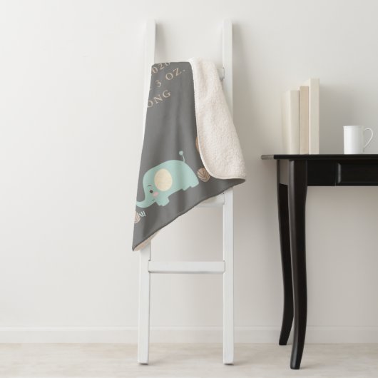 Oerwoud Safari Animals Geboorteaankondiging Sherpa Deken (In situ)