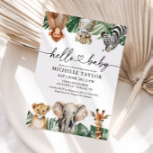 Oerwoud Safari Animals Greenery Baby shower Kaart