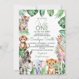 Oerwoud Safari Animals Greenery Baby shower Kaart