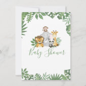Oerwoud Safari Animals Greenery Boy Baby shower Kaart (Achterkant)