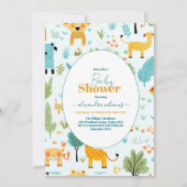 Oerwoud Safari Animals Greenery Boy Baby shower Kaart (Voorkant)