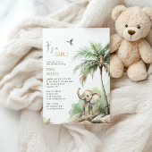 Oerwoud Safari Animals | Het is een meisje! Baby s Kaart