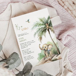 Oerwoud Safari Animals | Het is een meisje! Baby s Kaart