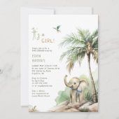 Oerwoud Safari Animals | Het is een meisje! Baby s Kaart (Voorkant)