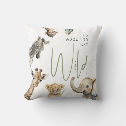 Oerwoud Safari Animals Het staat op het punt om wi Kussen (Voorkant)