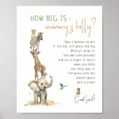 Oerwoud Safari Animals Hoe groot is de buik van ma Poster (Voorkant)