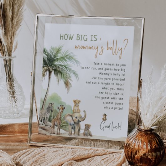 Oerwoud Safari Animals Hoe groot is de buik van ma Poster