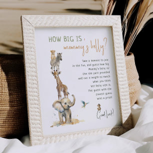 Oerwoud Safari Animals Hoe groot is de buik van ma Poster