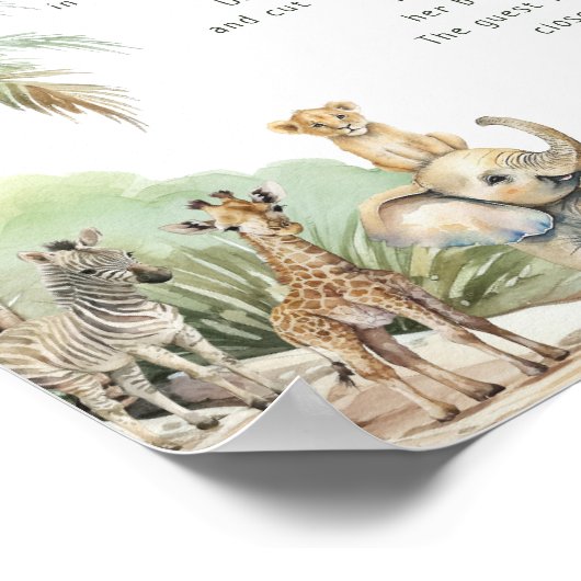 Oerwoud Safari Animals Hoe groot is de buik van ma Poster (Hoek)