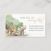 Oerwoud Safari Animals Hoe groot is Mommys Belly K Plaatskaartje (Voorkant)